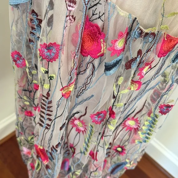 Free People NWT Multi Color Sheer Mesh Dress with Under Pinning Size XSmall - Picture 5 of 6